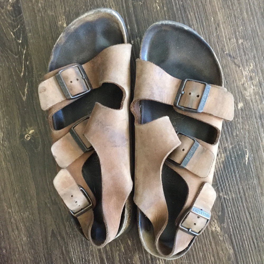 Birkenstock Arizona with heel strap, brown
